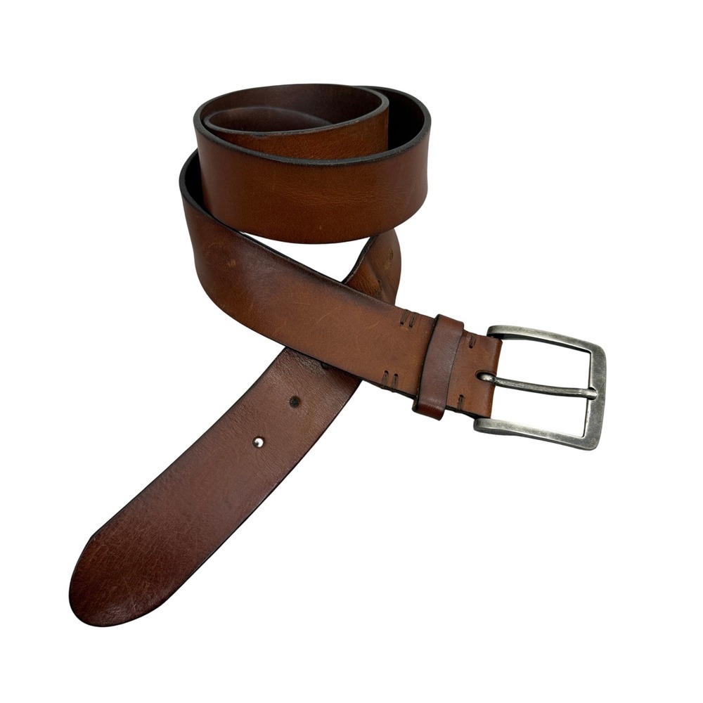 W. Kleinberg Belt Mens 40 Brown Leather Made in Italy Classic Distressed 1.5"